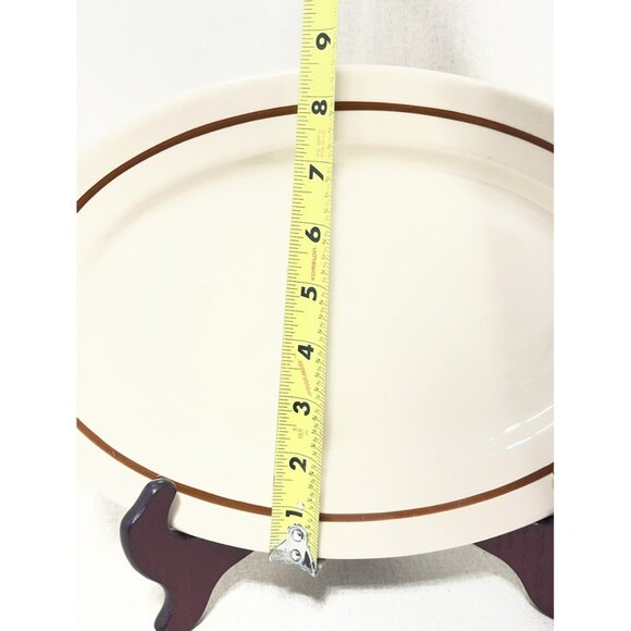 Jackson China Restaurant Ware Oval Platter Jac Tan Brown Stripe 9 x 12 Inch - Picture 6 of 6